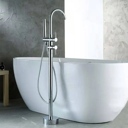 Hot Selling 5 Star Hotel Standard Luxury Chrome Gold Finish Bathtub Mixer Full Brass Bath Faucet Freestanding Bathtub Taps