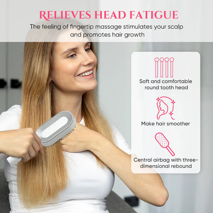 3D Air Cushion Massager Brush Self-Cleaning Ionic Hair Straightener Comb for Women Made of Durable Nylon