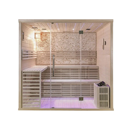 6 Person Portable Cedar Infrared Sauna Cabin Finnish Barrel Steam With Ozone Sauna Function
