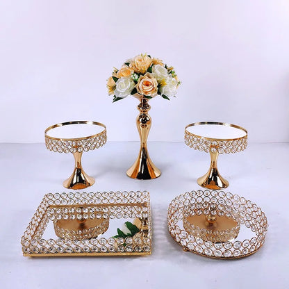 Wholesale Luxury Iron Cake Stands Set Gold Wedding Favor Cookware Tool for Kitchen Metal Cupcake Buffet Display Dessert Stand