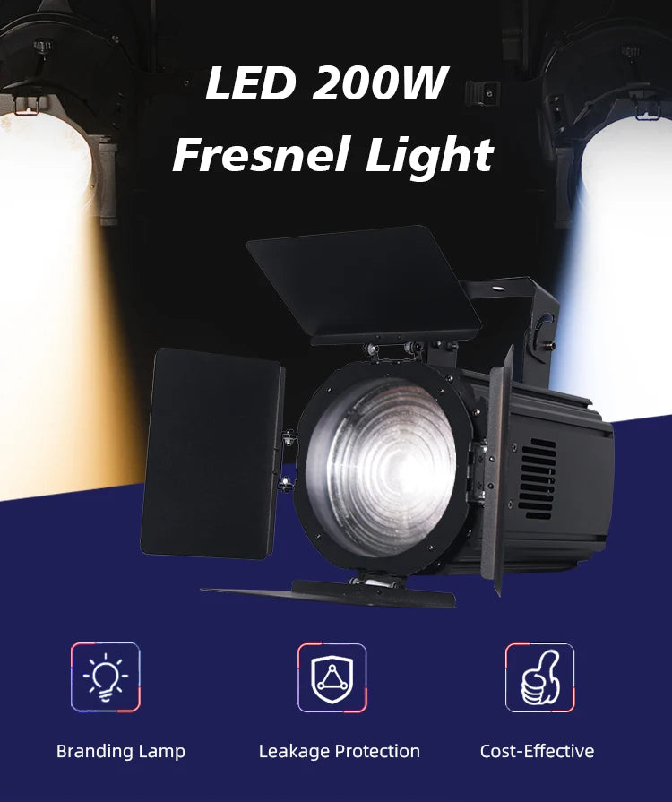 Vltg Industry Wholesale Price Portable Mini Led 200W Fresnel Spot Light Continuous Video Light