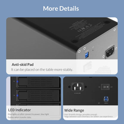 ORICO 35 Series 5 Bay HDD Docking Station With Dual Chip 150W Built-in Power Hard Drive Case for Altcoins Mining