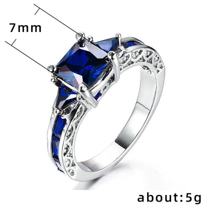 H170 Princess Cut Moissanite Ring 925 Silver Prong Setting Crown Design Engagement Band For Women