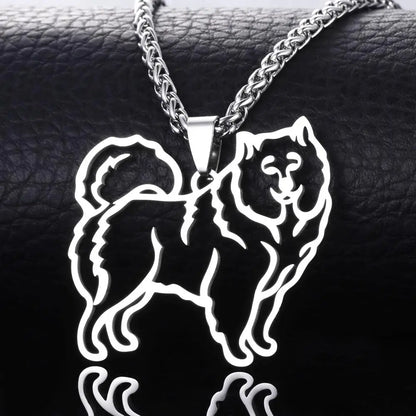 Samoyed Sammy by Bjelkier Stainless Steel Dog Pendant Necklace Fashionable Accessory Made in China