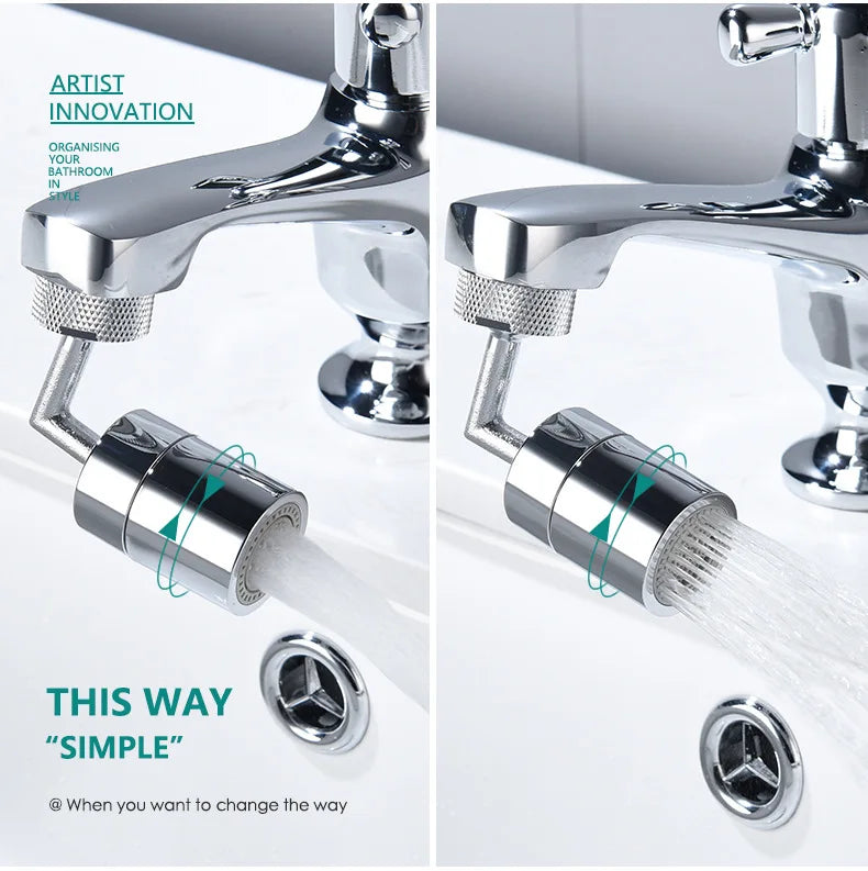 Brass Kitchen Sink Faucet Aerator Dual Function 2 Sprayer 360 Degree Big Angle Swivel Aerator