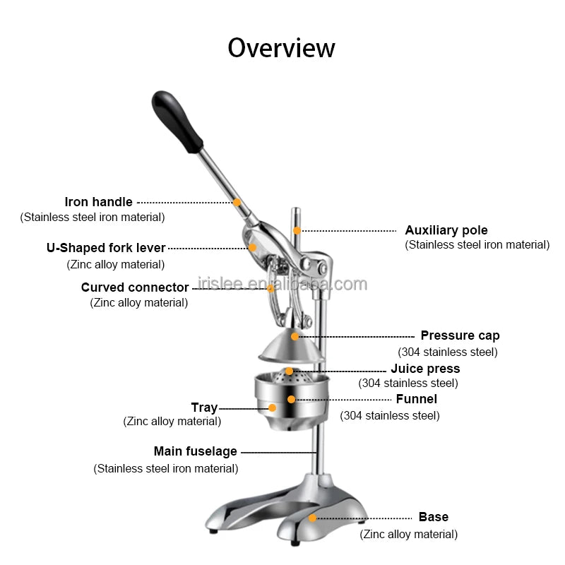 Manual Juice Squeezer Hand Pressure Juicer Pomegranate Orange Lemon Sugar Cane Juice Kitchen Bar Fruit Tools