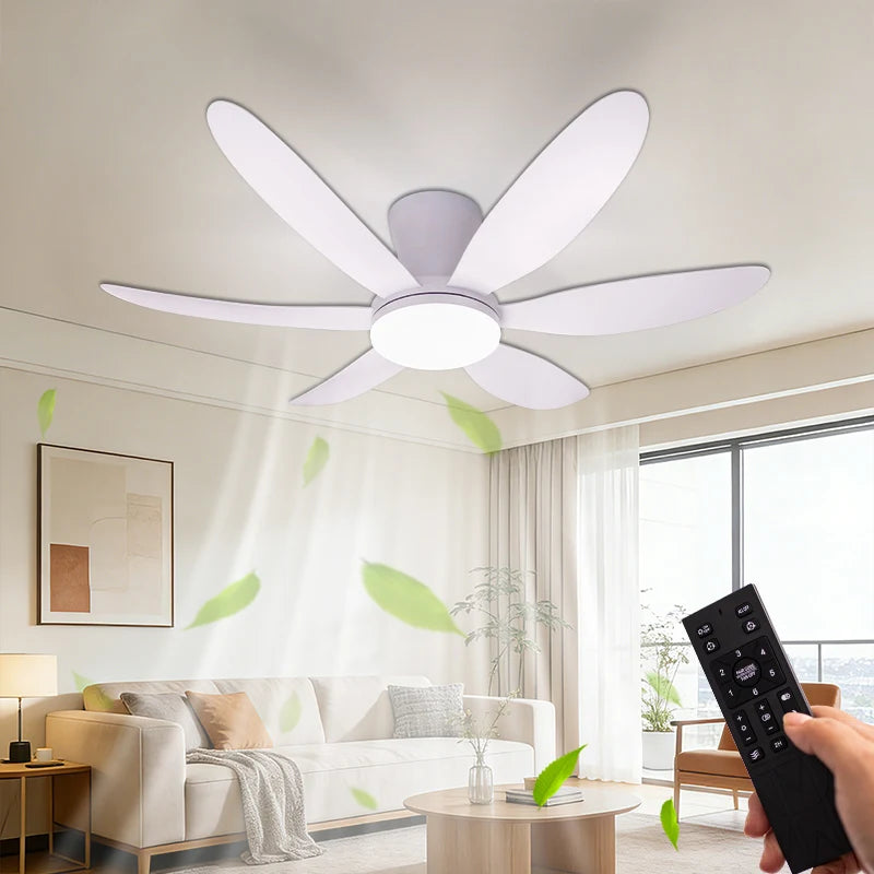 Modern Home Remodeling DC Motor Big 3/6 Blades Iron ABS 42-Inch Remote APP Control Timing Set LED Ceiling Fan with Light
