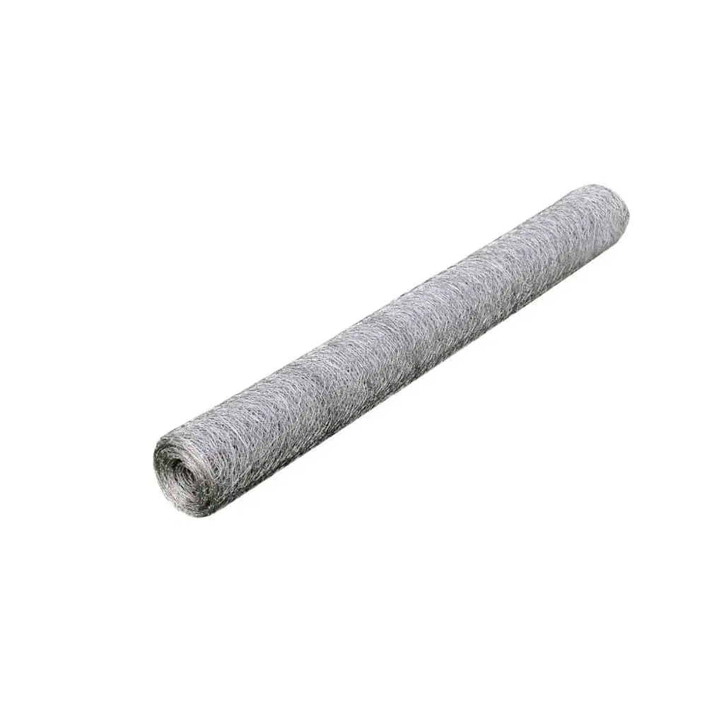 W2B VidaXL Galvanized Steel 82'x2.5' Chicken Wire Fence Silver Steel Wire Mesh
