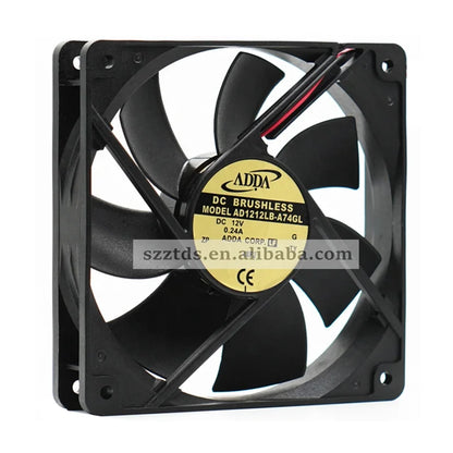 ADDA 12025 Fan 120mm AD1212LB-A74GL 12V 0.24A Dc Fan 120x120x25mm 1800RPM Quiet Ball Bearing PC case Industrial Cooling Fan