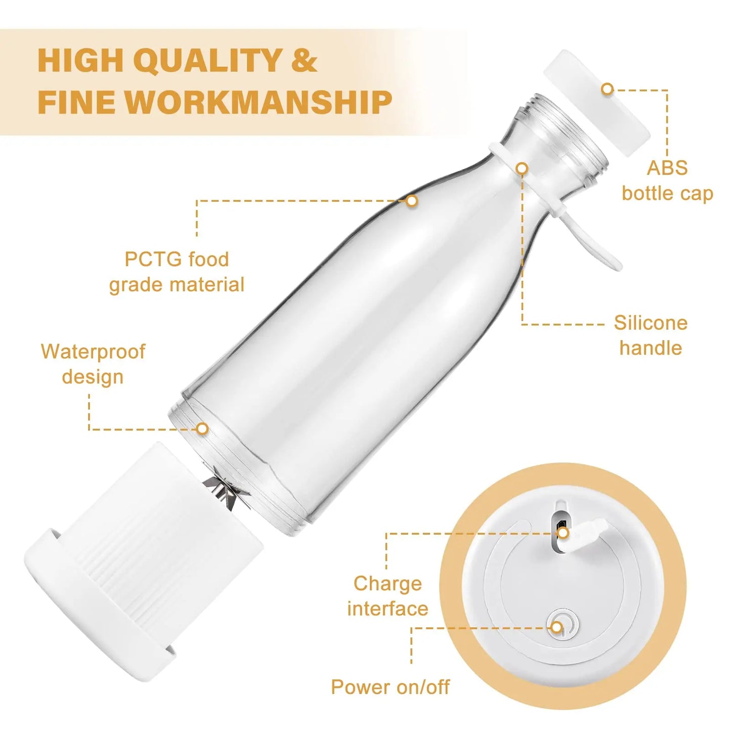 Tiktok Hot Selling Portable 420ml Fruit Ice Mixer Cup Blender USB Charge Juicers Fresh Juice Portable Personal Blender