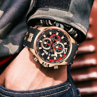 MINIFOCUS Watch Brand Luxury Analog Quartz Sport Men Watches Mens Silicone Waterproof Date Fashion WristWatch Relogio Masculino