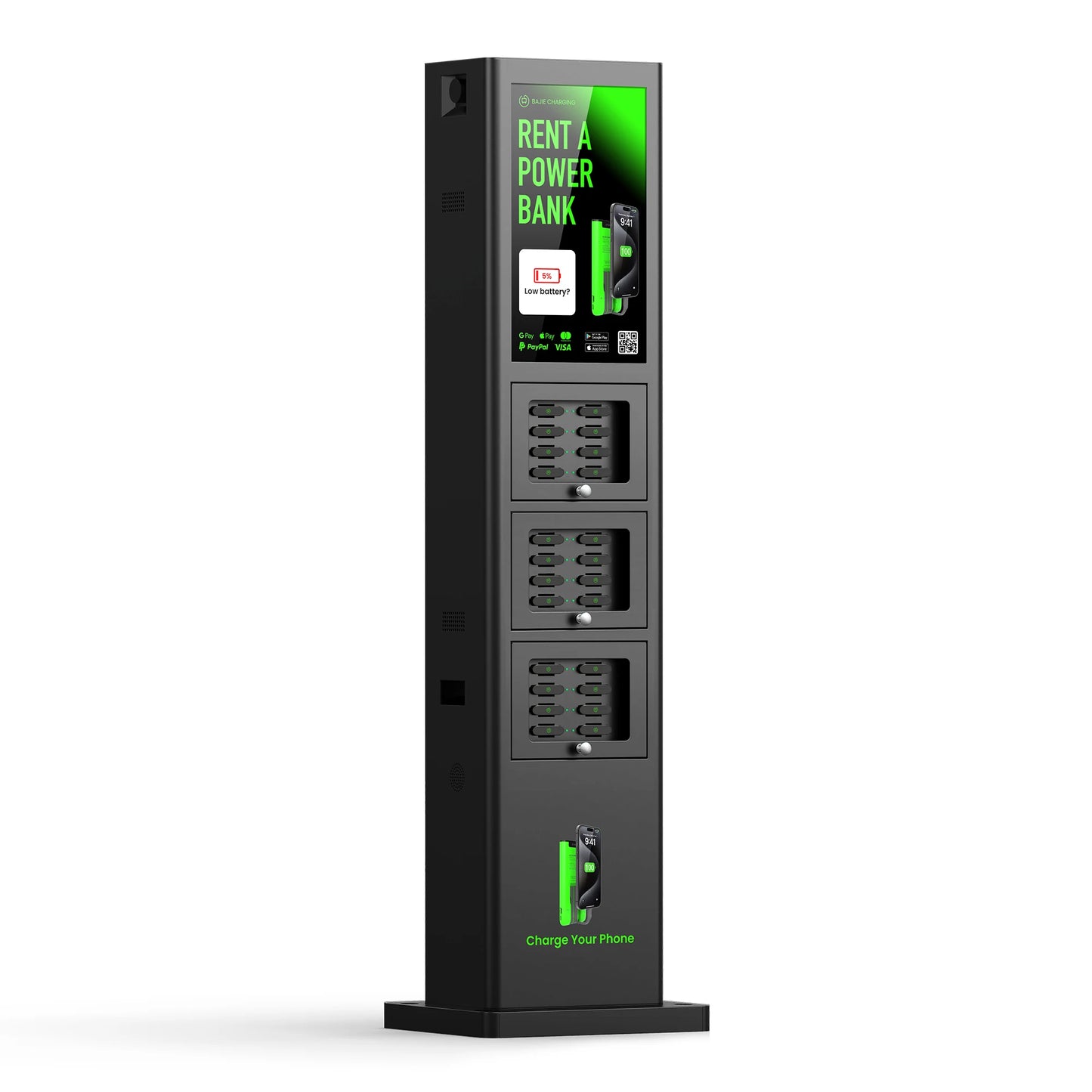 Waterproof 4G Portable Power Station 6000mAh Fast Charging Vending Phone Charging Station with LED Features Rental Power Bank