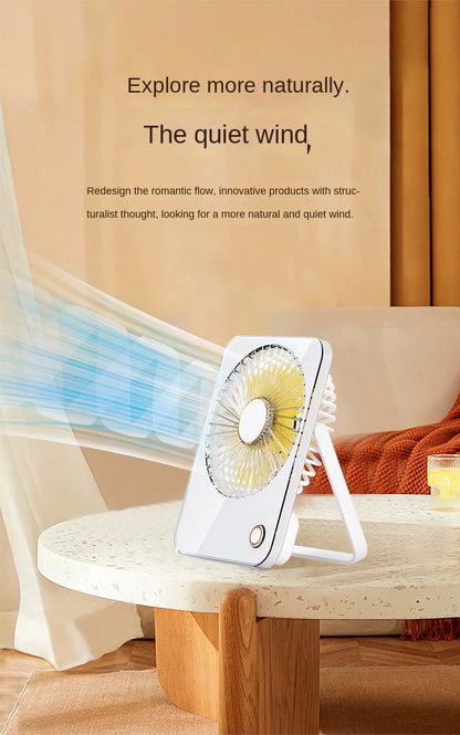 2025 Ultra-Thin Mini USB Charging Four-Speed Plastic Air Cooling Fan Foldable Portable English Household Energy Efficient Class