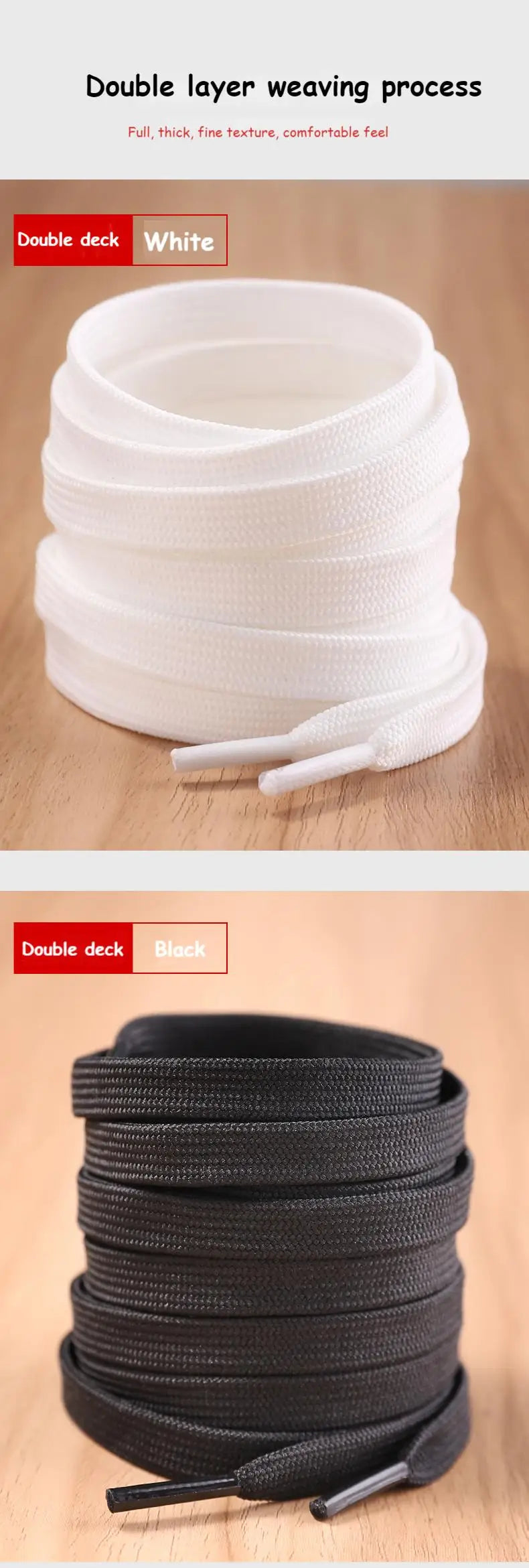 Classic Shoe laces White Black Flat Shoelaces for Sneakers laces Shoe Strings 70/90/100/120/140/160CM High-quality Shoelace