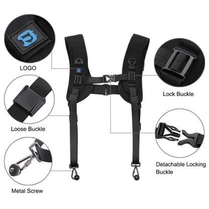 PULUZ Quick Release Double Shoulder Harness with Decompression Foam Strap Belt Soft Pad Original Global Source for DSLR Camera