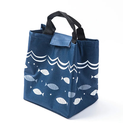 New Fashion Cute Simple Fish Pattern Lunch Bag Cooler Bag