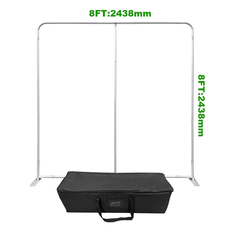 8x8 Pillowcase Stand Photobooth Banner Backdrops Straight Tension Fabric Display Tube Frame for Birthday Parties Dye Sublimation