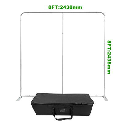 8x8 Pillowcase Stand Photobooth Banner Backdrops Straight Tension Fabric Display Tube Frame for Birthday Parties Dye Sublimation