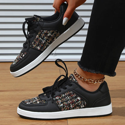 New Hot Product Brand Trendy Kasut Sneakers for Women 35-45 Woolen Flat Girls Casual Shoes Fashion Lace-up Factory Jinjiang