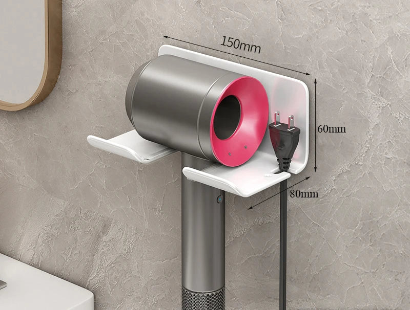 White Gun Grey Bathroom Aluminum Hair Dryer Tools Storage Holders Wall Mounted Shelf Storage Rack