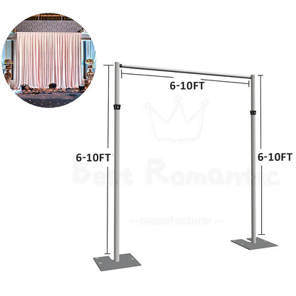 Wholesale 6ft*10ft Adjustable Wedding Pipe and Drape Pillar Backdrop Stand Square Shape Silver Aluminum Pipe&drape on Sale