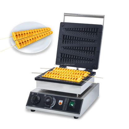 Commercial 1750W Christmas Tree Shaped Non-Stick Waffle Maker Easy to Operate Temperature Adjustable Snack Machine New Condition