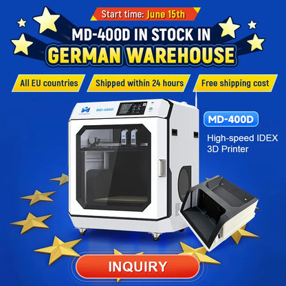 MINGDA Automotive Fused Deposition Modeling 3d Printer MD-400D Large Printing Size 400*400*400mm Tpu 3d Printer