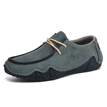 NEW High Quality Men leather loafer shoes for men party daily life lace-up rubber anti-slip fashion design casual sneaker big 13