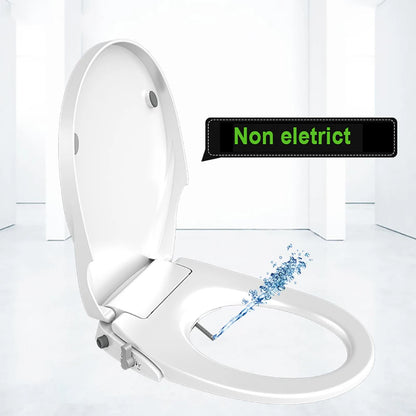 Dual Nozzle Plastic Toilet Seat Cover Vertical Spray Cold Water Eco-Friendly Soft Close Easy Installation Non-Electric Bathroom