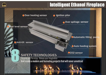Inno-living 36 Inch 90cm Bio-ethanol Fireplace Wifi Kamin Fireplace