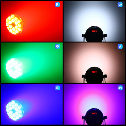 P65 Waterproof 18x10W RGBWA+UV 6In1 LED Par Light Outdoor Strobe Par Lights for DJ Night Club Disco Club Party Wedding