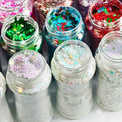 Free Shipping 2oz Shaker Bottle Jars Christmas Chunky Mix Glitter for Snow Globe Tumbler Cups