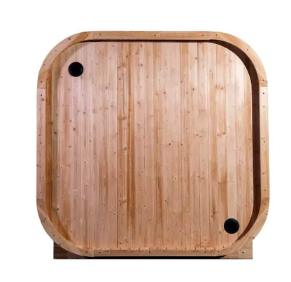 Cube Sauna with Sauna Kits Carbonized Finnish Spruce Outdoor Sauna for 4Person Black Waterproof Roof Tiles