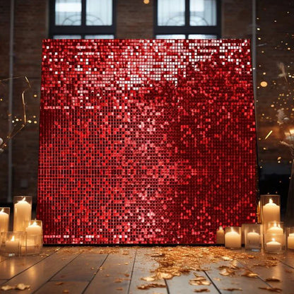 Birthday Backdrop Shimmer Sequin Backdrop Panels Shimmer Wall Red for Wedding Party Baby Shower Background Wall Decor
