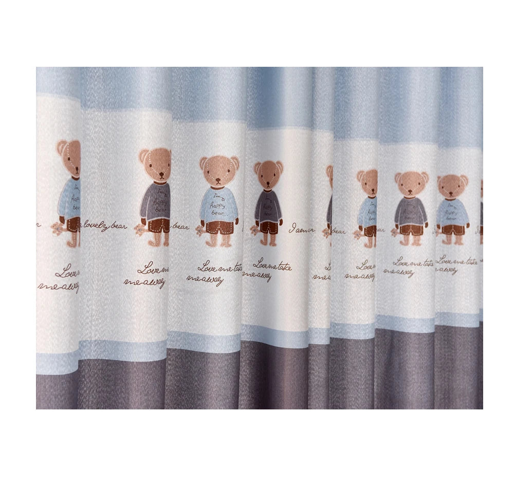 Ahoyikaa Cartoon Little Bear Blackout Curtain For Kids Room Children Curtains For Baby Boys Child Bedroom Living Room Window