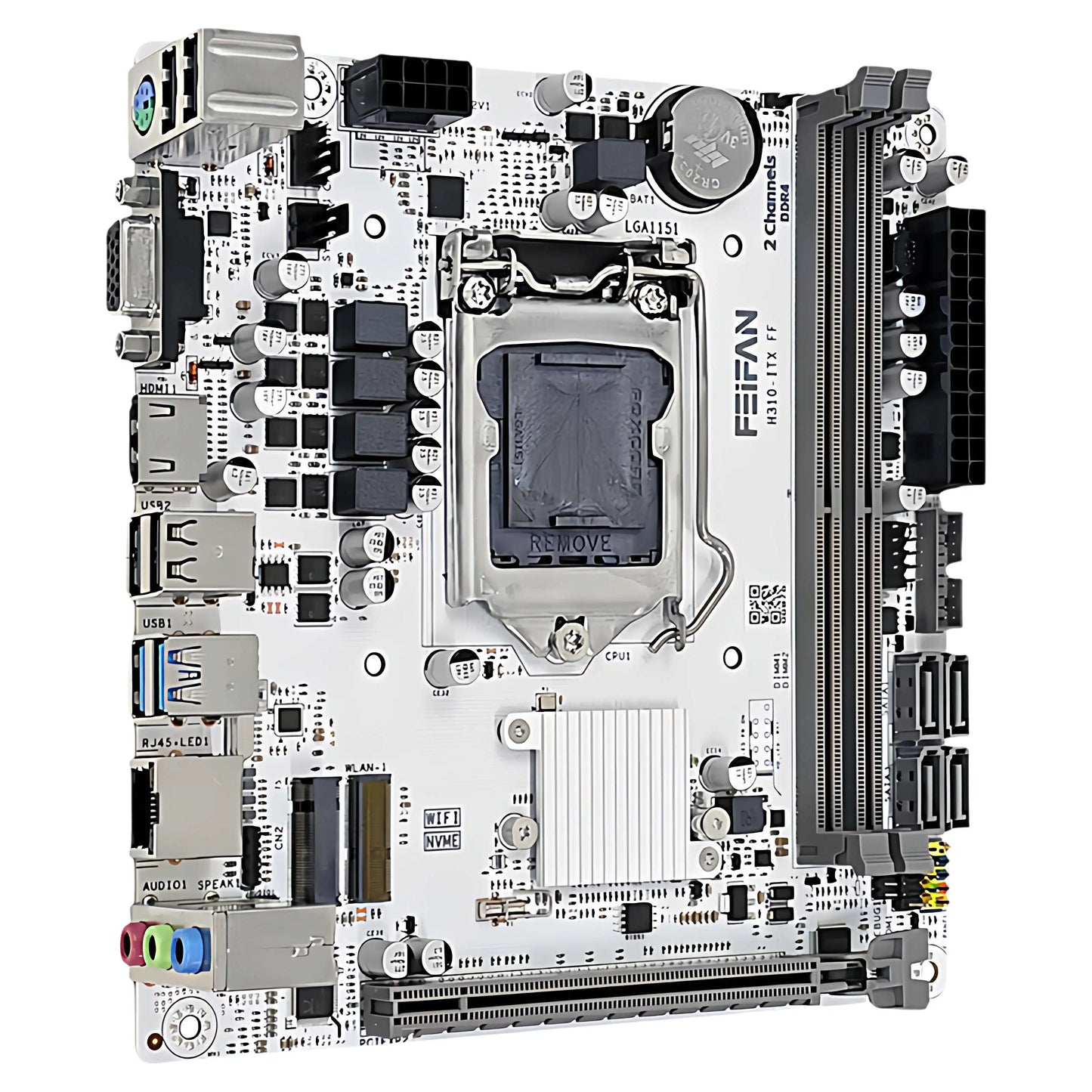 FEIFAN New H310 ITX White Motherboard Intel 6/7/8/9th Gen LGA1151 Double 32GB DDR4 VGA for M.2 SATA Desktop