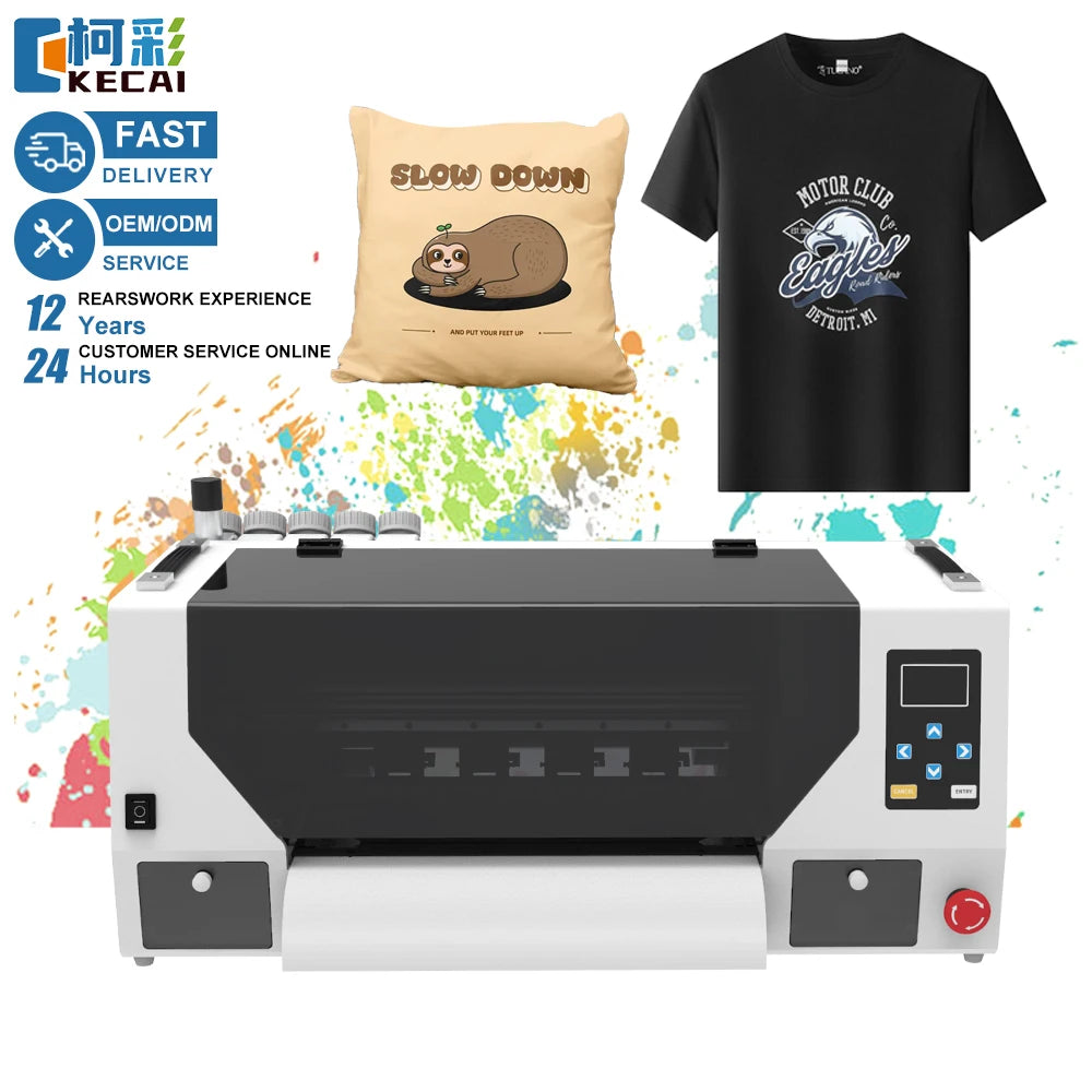 KECAI XP600 I1600 Dual Printhead DTF Printer A3 30CM One Year Remote Protection Printer Clothing Logo Desktop Dtf Printer Set