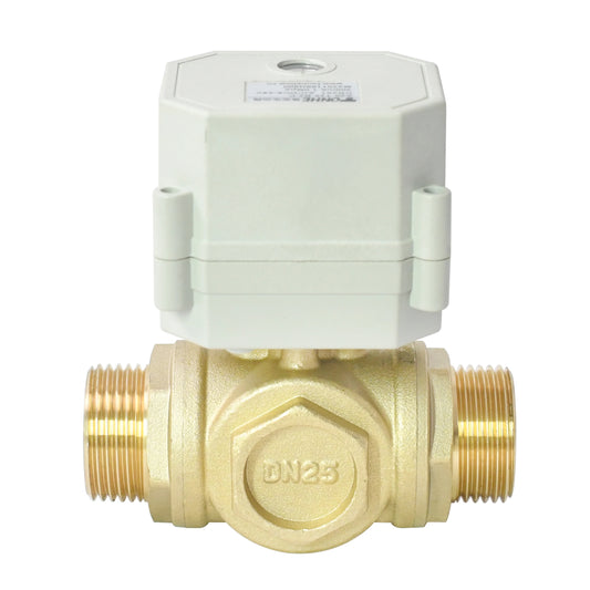 A20-T25-B3-C 3 Way L Port 1" DN25 NPT Brass CR202 DC9-24v Motorized Valve Male Thread by PDG ibma