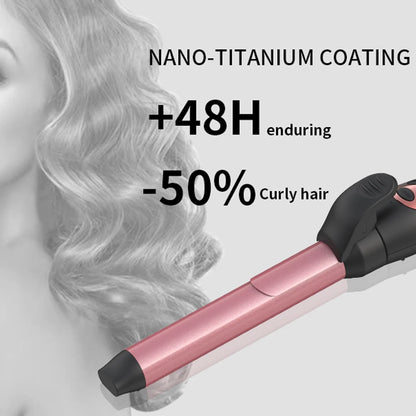 Automatic MCH Electric Hair Curler Portable Ceramic Rotating Multi Self Grip LCD Temperature Display for Household Use