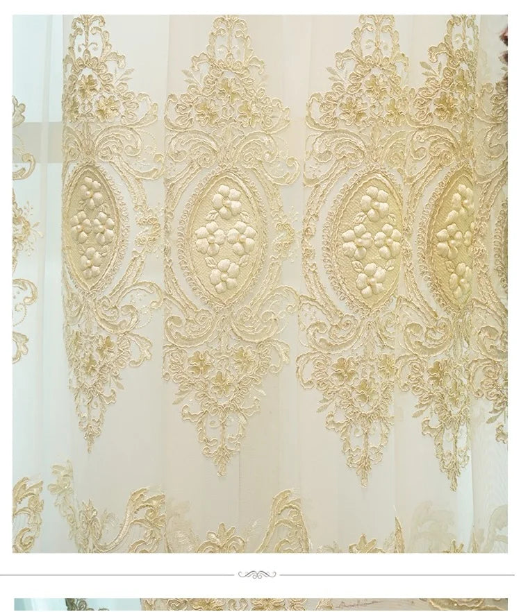 2025 Custom Curtain New Modern Luxury European Thick Velvet Embroidery Yarn Cloth Blackout Curtain for Living Room Bedroom