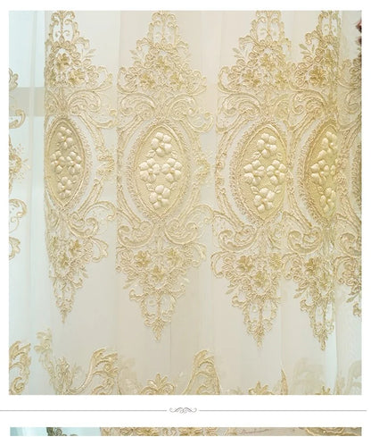 2025 Custom Curtain New Modern Luxury European Thick Velvet Embroidery Yarn Cloth Blackout Curtain for Living Room Bedroom