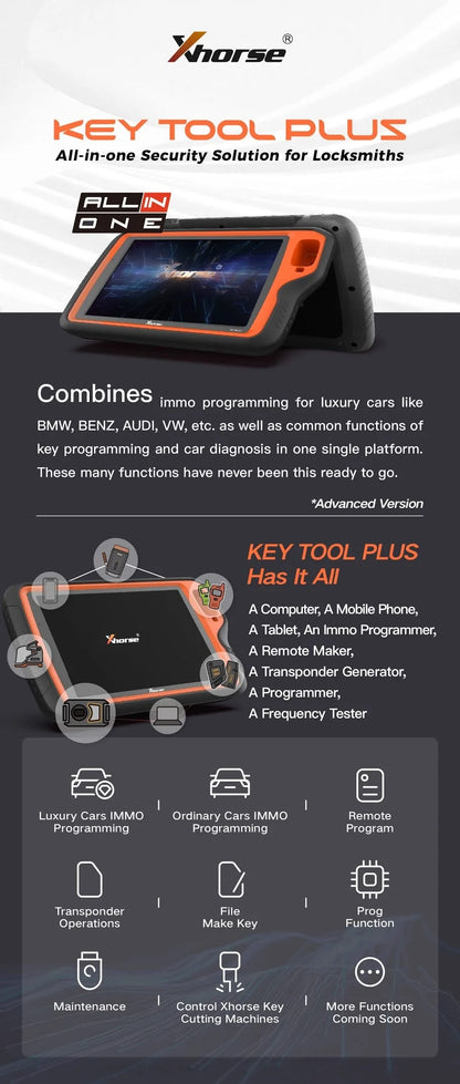 EU/UK Tax+Ship Free Xhorse VVDI Key Tool Plus Pad Full Configuration Advance Version GL for Benz Car Key Programmer Tool