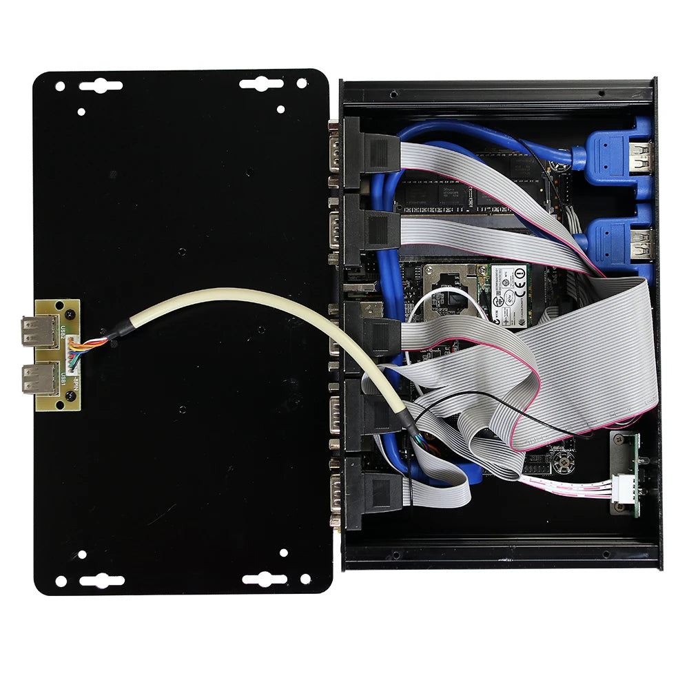 Industrial Mini PC Fanless Dual LAN 6x COM-RS232 Support 1x RS485 Intel I7-5500U Celeron J1900 SIM Slot Mini-PCIe Windows Linux