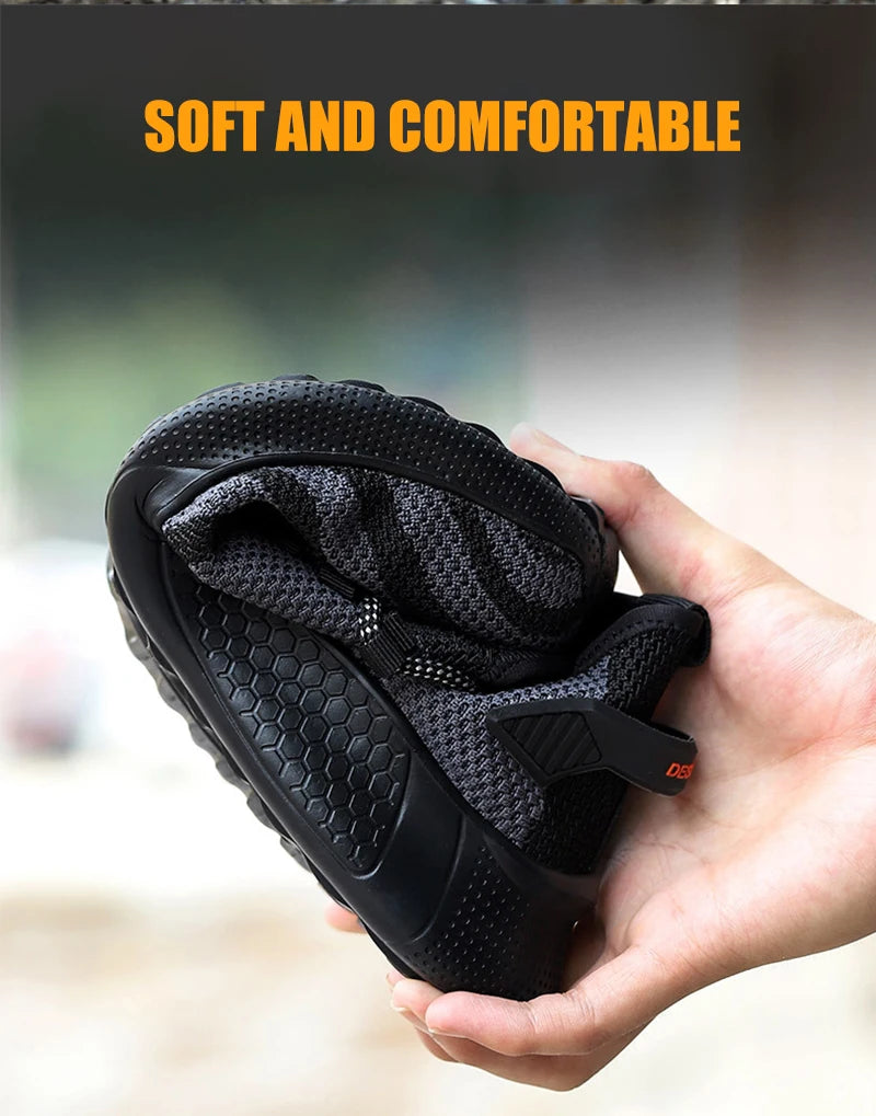 Men Work Safety Shoes Anti-puncture Working Sneakers Male Indestructible Work Shoes Men Boots Lightweight Men Shoes Safety Boots