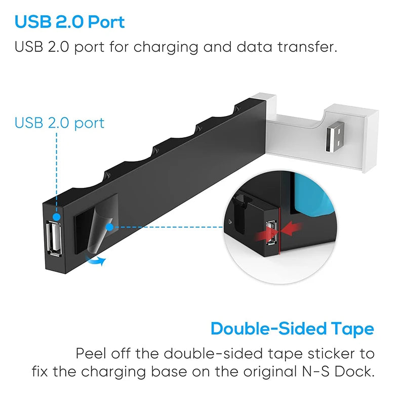 Joy-Con Charging Dock Station Compatible with Switch/OLED Handle Charger and Protection for Game Accessories