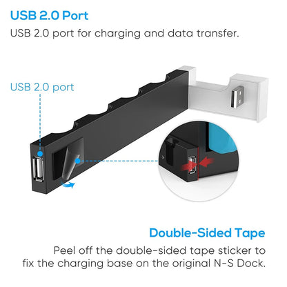 Joy-Con Charging Dock Station Compatible with Switch/OLED Handle Charger and Protection for Game Accessories