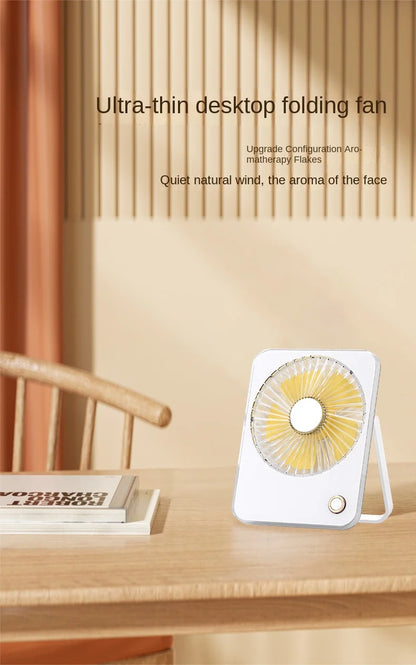 2025 Ultra-Thin Mini USB Charging Four-Speed Plastic Air Cooling Fan Foldable Portable English Household Energy Efficient Class