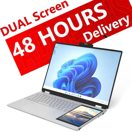 15.6 Inch + 7 Inch Dual Screen Inter N150 Generation 16GB Ram 512gb SSD Brand New Laptop Computer Pc by PDG ibma