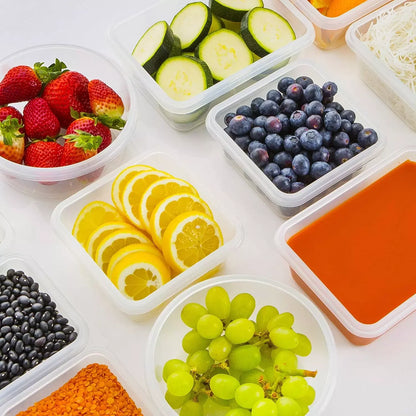 20Pcs Reusable Plastic Food Containers, Airtight Leakproof Stackable for Household Kitchen Storage