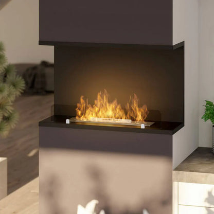 Inno-Living Modern Bio-Ethanol Fireplace 36\" 90cm Linear Insert Remote Controlled Steel Fire for Indoor Villa Use